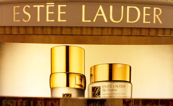 FILE - In this Nov. 2, 2011, file photo, Estee Lauder products are displayed at a department store in S. Portland, Maine. (AP Photo/Pat Wellenbach, File)