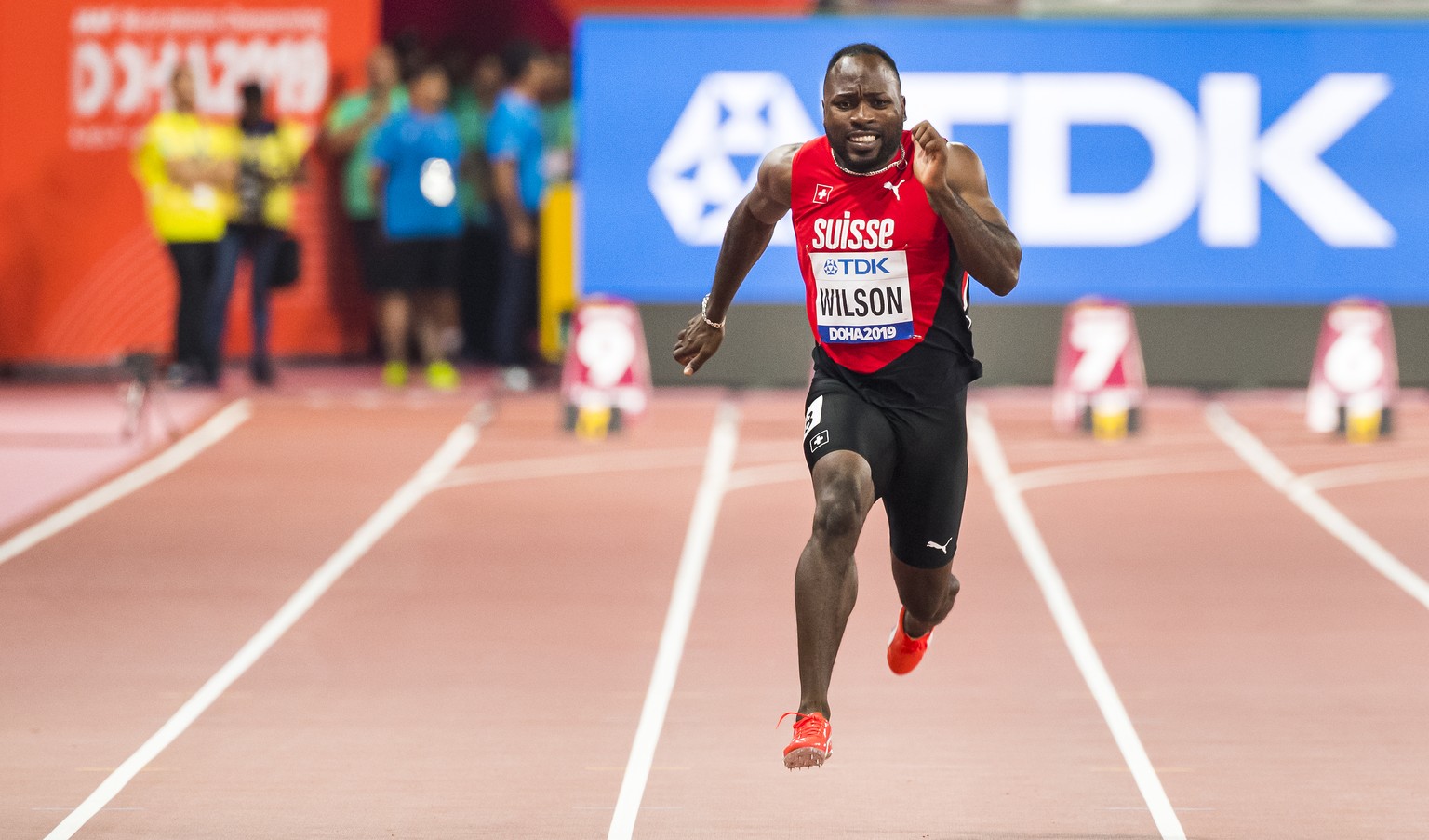 ARCHIVBILD ZUR SPERRE FUER ALEX WILSON --- Alex Wilson from Switzerland in action during the 100 meters men qualification round at the IAAF World Athletics Championships, at the Khalifa International  ...