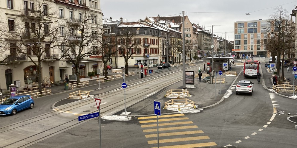 Der Breitenrainplatz 2023 nach dem Umbau.