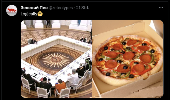 Meme about the huge Putin table in the Kremlin.