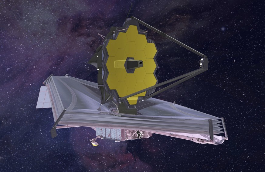 FILE - This 2015 artist&#039;s rendering provided by Northrop Grumman via NASA shows the James Webb Space Telescope. On Monday, Jan. 24, 2022, the world