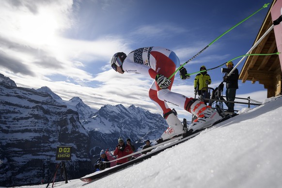 ARCHIVBILD ZUM RUECKTRITT VON MARC GISIN --- Switzerland&#039;s Marc Gisin, in action during a training session of the men&#039;s downhill race at the Alpine Skiing FIS Ski World Cup in Wengen, Switze ...