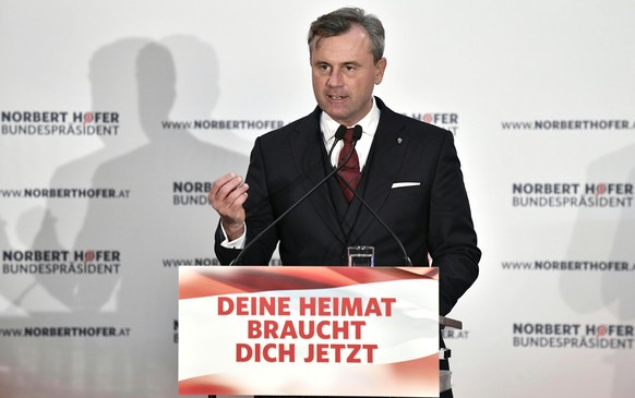 FPOE-Praesidentschaftskandidat Norbert Hofer am Freitag, 02. Dezember 2016, anl. der Wahlkampfabschlussveranstaltung im Rahmen der Bundespraesidentenwahl in Wien. (APA/Hans Klaus Techt)