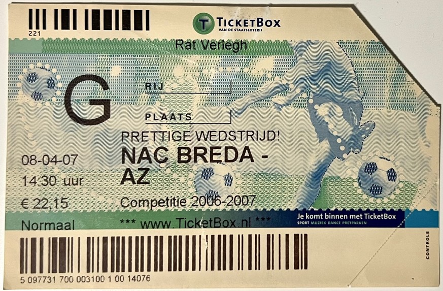 Ticket Matchticket Eintrittskarte Billet aus der Sammlung von Ralf Meile