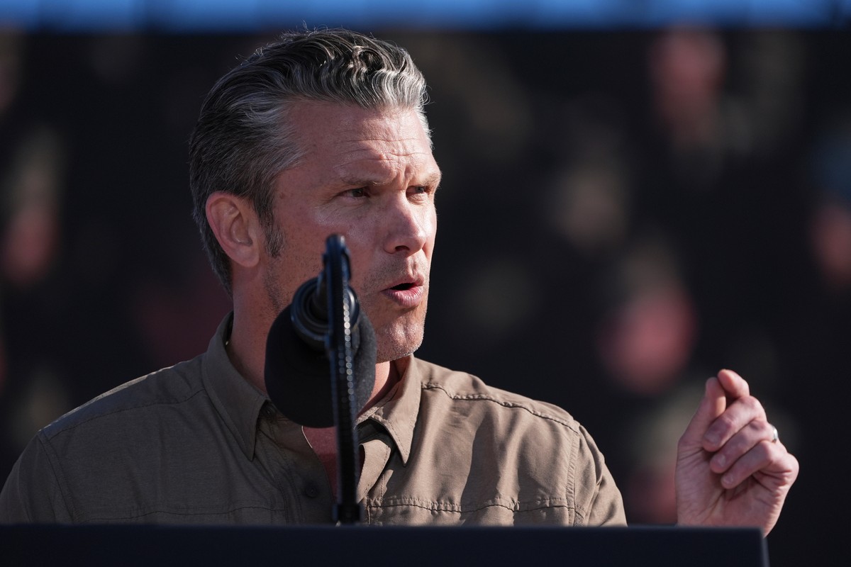 Defense Secretary Pete Hegseth speaks during activities to mark the upcoming Marine Corps' 250th anniversary Saturday, Oct 18, 2025, on Marine Corps Base Camp Pendleton in Camp Pendleton, Calif.  ...