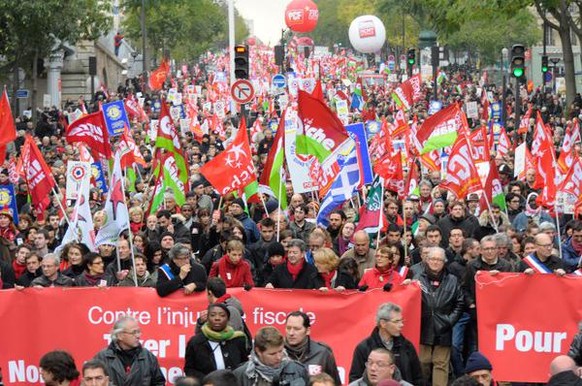 «Gegen fiskale Ungerechtigkeit», demonstriert der Front de Gauche.
