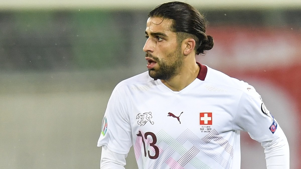 Switzerland's defender Ricardo Rodriguez in action during the UEFA Euro 2020 qualifying Group D soccer match between Switzerland and Georgia at the Kybunpark stadium in St. Gallen, Switzerland, F ...