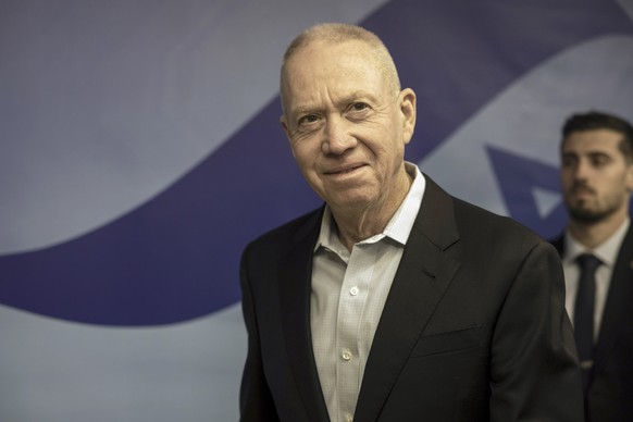 Israel&#039;s Defence Minister Yoav Galant attends a weekly cabinet meeting at the Prime Minister&#039;s office in Jerusalem on Sunday, Jan. 15, 2023. (Menahem Kahana/Pool Photo via AP)