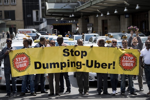 Anti-Uber-Proteste in Lausanne.