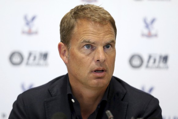 Frank De Boer speaks during a press conference at Beckenham Training Ground, Kent, Monday June 26, 2017. Former Netherlands defender Frank de Boer has been hired as manager of Crystal Palace, taking h ...