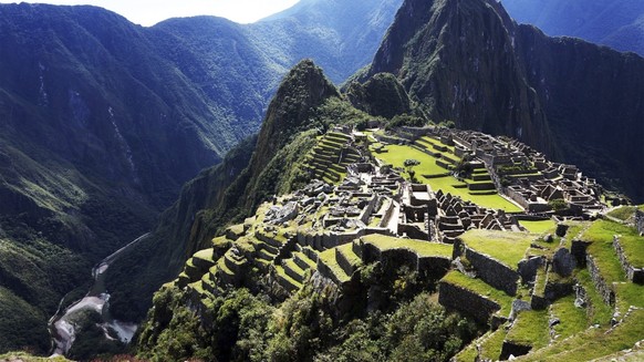 This 2021 aerial photo shows Machu Picchu in Peru. The popular travel destination is included in a new guide book for LGBTQ+ travelers, ?Out in the World,? by the couple behind The Nomadic Boys travel ...
