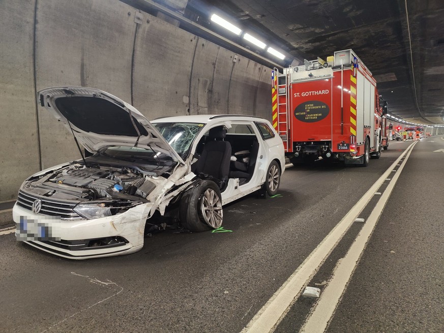 Die Unfallstelle im Gotthard.
