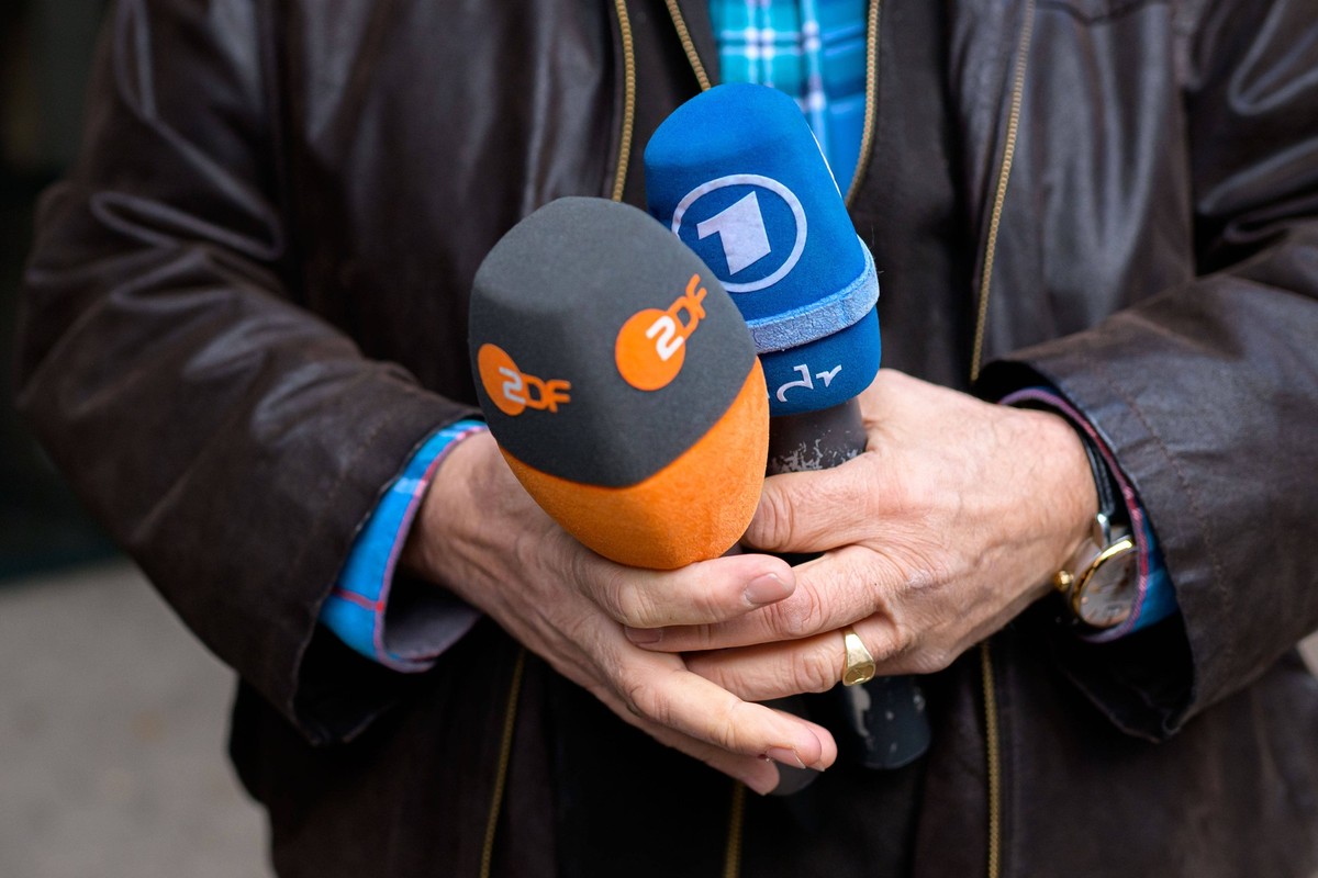 Handball, Frauen Deutschland - Bahnreise nach Dortmund Mikrofon ZDF und ARD / MDR, Symbolbild, Feature, Logo, TV Stuttgart Baden-W