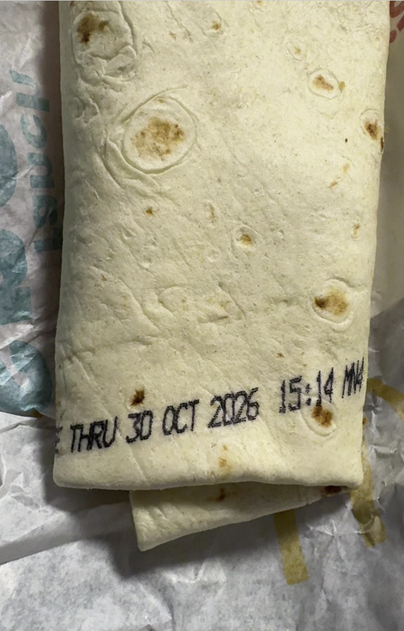Lustige Fails: Datum auf Mc Wrap
