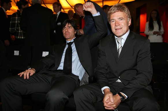 MAINZ, GERMANY - OCTOBER 25: Head coach of the German National Football Team Joachim Loew is seen with Urs Siegenthaler during the ceremonial act for the DFB Bundestag at the Staatstheater on October  ...