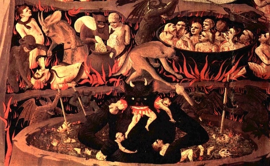 In der Hölle ist es nicht lustig. Ausschnitt aus dem Gemälde von&nbsp;Fra Angelico: «Das Jüngste Gericht».