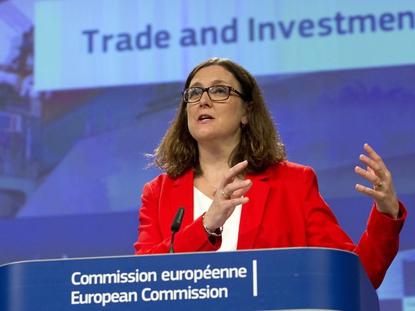 EU-Handelskommissarin Cecilia Malmström hat am Mittwoch nach dem WTO-Urteil die geplanten Gegenmassnahmen der USA kritisiert. (Archiv)