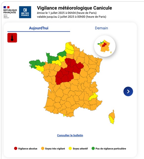 Hitzewarnung Frankreich