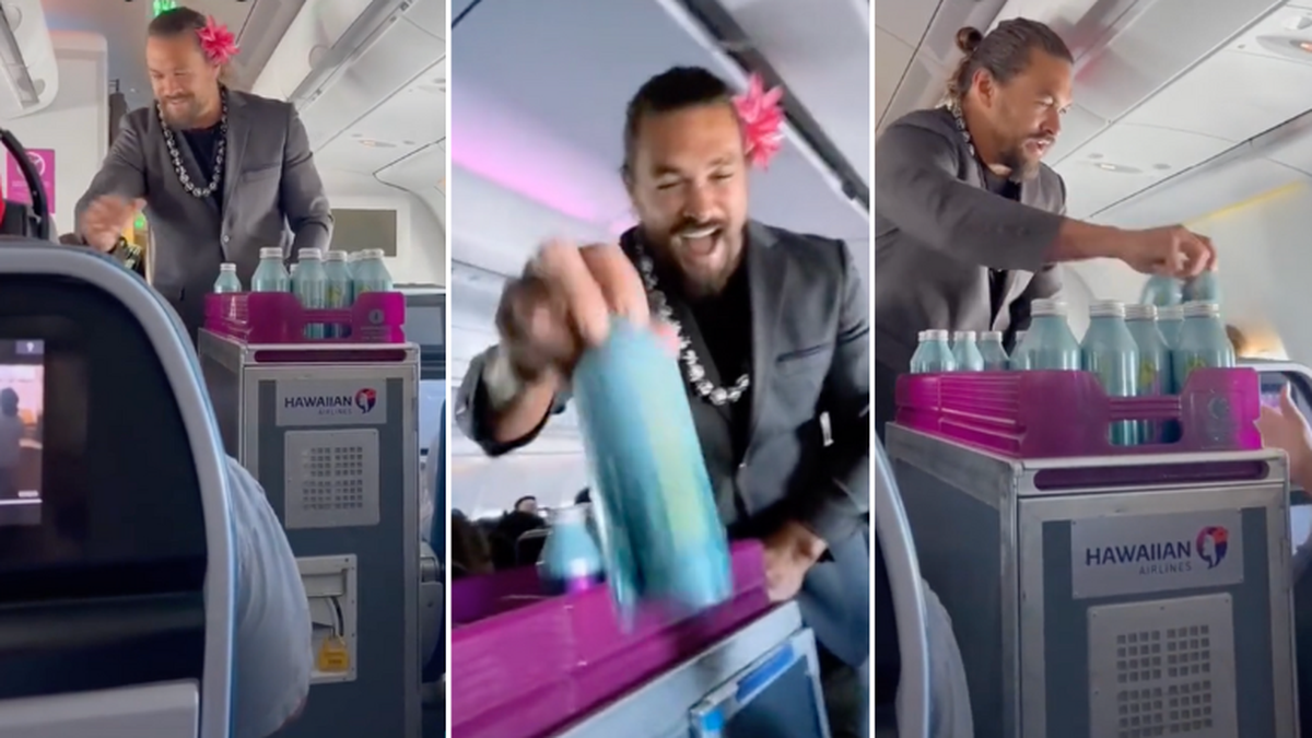 Servir les passagers d'un avion, un joli coup de comm' pour Jason Momoa, révélé par son rôle dans Aquaman.