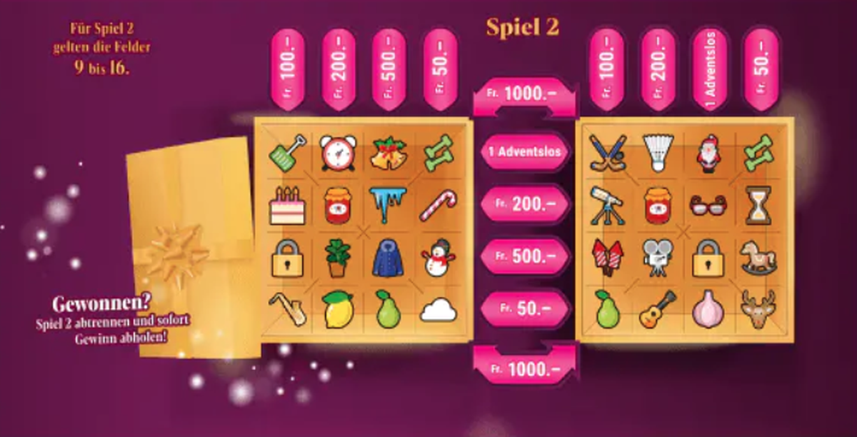 Swisslos Adventslos 2023, Spiel 2