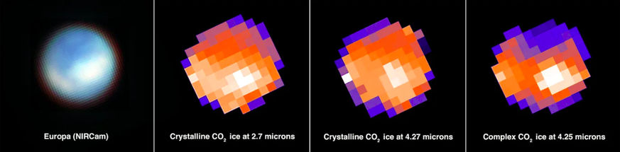 Carbon dioxide on Jupiter's moon Europa.