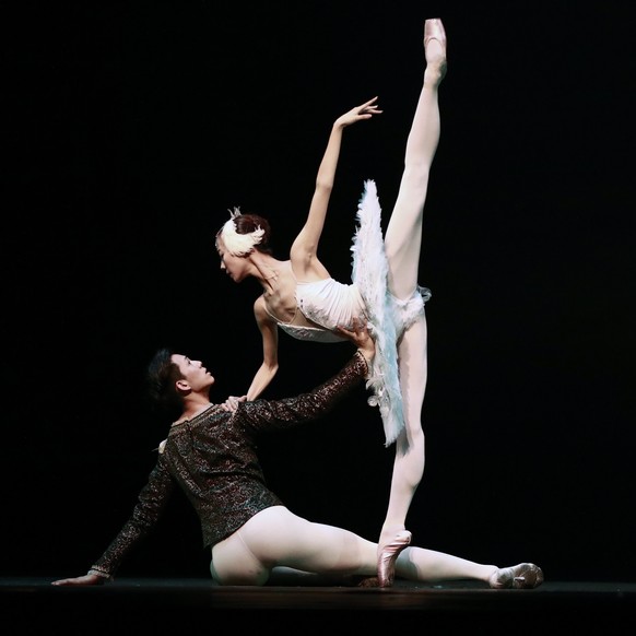 epa06700443 Dancers of the National Ballet of China perform during a full-dressed rehearsal for &#039;Swan Lake&#039; at the National Center for Performing Arts in Beijing, China, 29 April 2018. The r ...