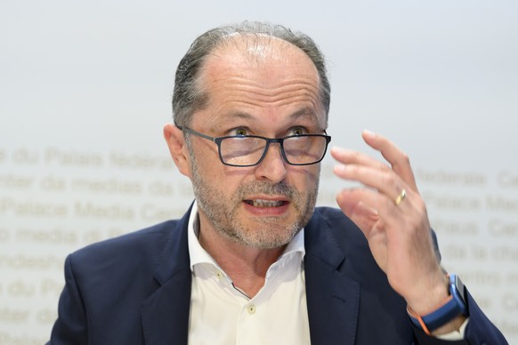 Benoit Revaz, Direktor, Bundesamt fuer Energie BFE, spricht waehrend einer Point de Presse auf Fachebene zum Thema Energie, am Mittwoch, 20. Juli 2022 in Bern. (KEYSTONE/Anthony Anex)