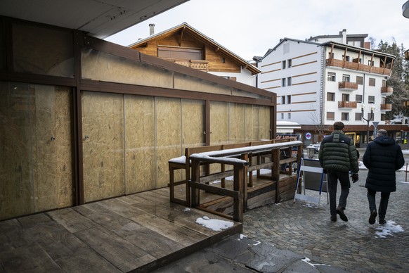 The terrace of the "Le Constellation" bar is pictured after the fire at the "Le Constellation" bar and lounge, in Crans-Montana, Switzerland, Friday, January 30, 2026. 40 people mo ...
