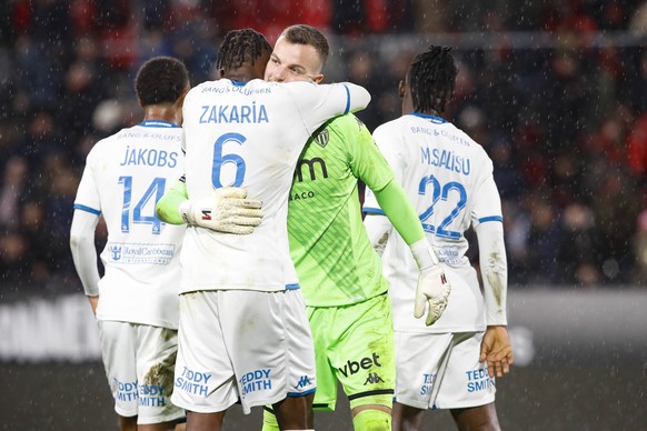 Joie As Monaco - Ismail Jakobs AS Monaco - Denis Zakaria AS Monaco - Philipp Kohn AS Monaco FOOTBALL : Rennes Vs AS Monaco - Ligue 1 Uber Eats - 09/12/2023 MichaelBaucher/Panoramic PUBLICATIONxNOTxINx ...