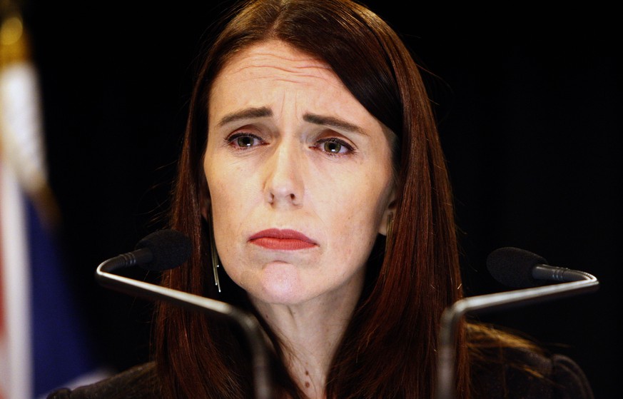 New Zealand Prime Minister Jacinda Ardern addresses a press conference in Wellington, New Zealand Monday, March 25, 2019. Ardern has announced a top-level inquiry into the circumstances surrounding th ...