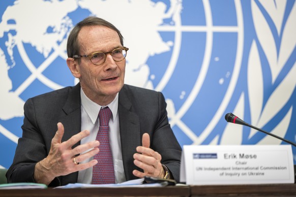 Erik Mose, Chairman of the Independent International Commission of Inquiry into Ukraine, speaks about the publication of a comprehensive report by the UN Independent International Commission of Inquiry into Ukraine…