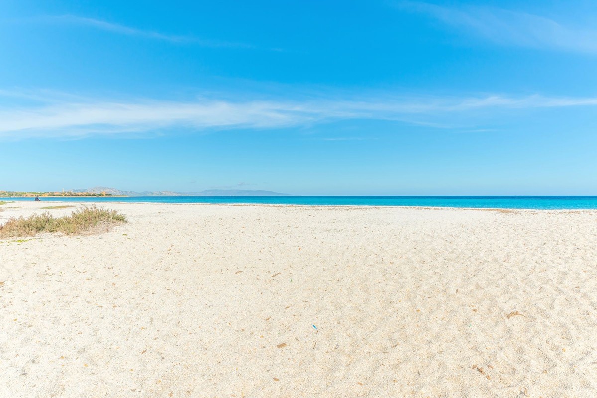 White sand in Le Saline beach in Stintino. Sardinia, Italy