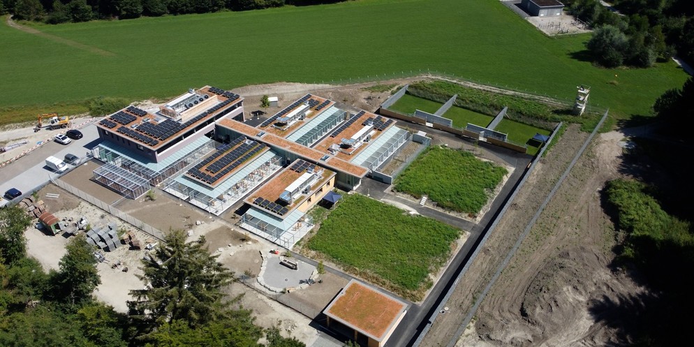 Drohnenaufnahmen des neuen Tierheims in Bremgarten.