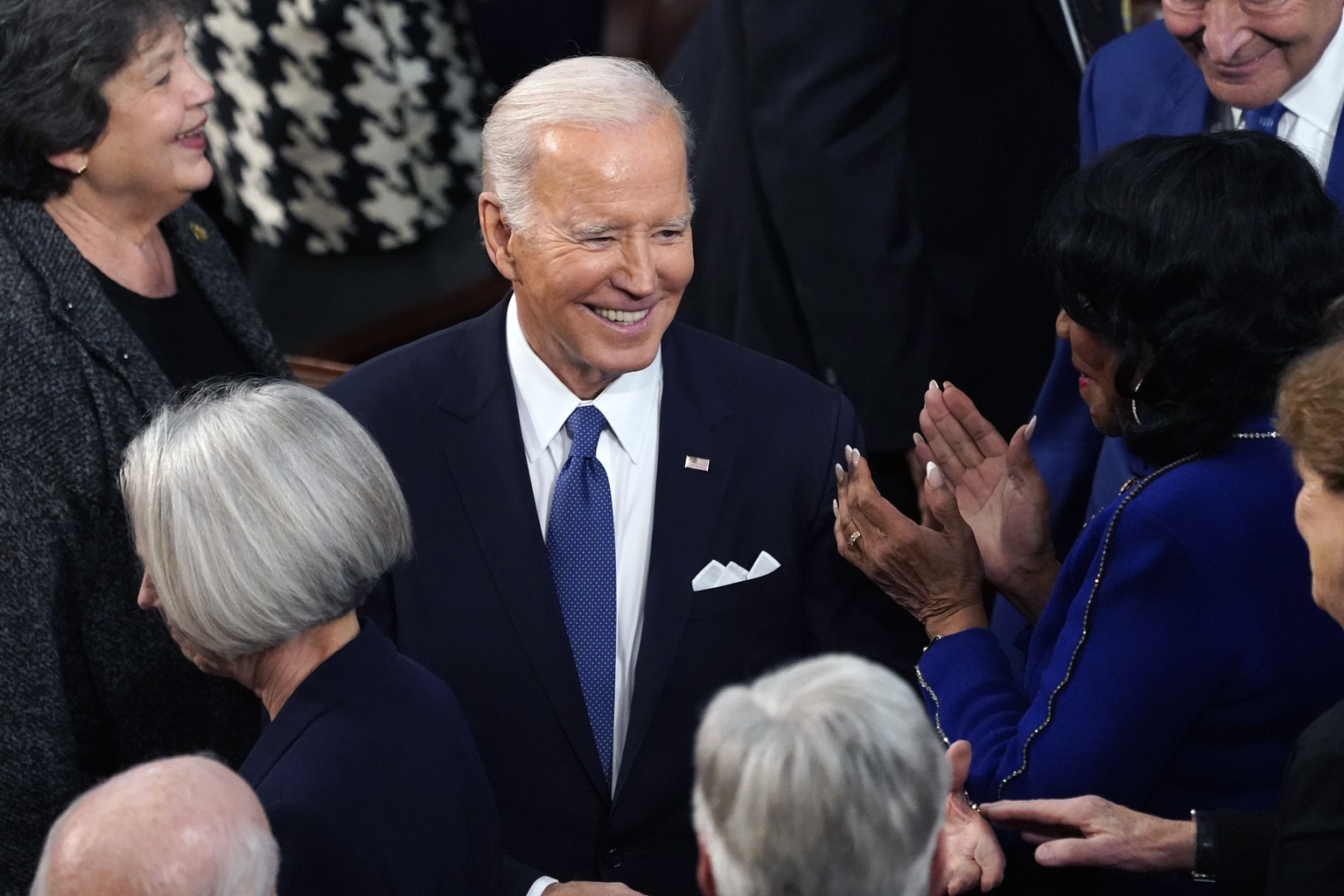 President Joe Biden arrives to deliver his State of the Union speech to a joint session of Congress, at the Capitol in Washington, Tuesday, Feb. 7, 2023. (AP Photo/J. Scott Applewhite)
Joe Biden
