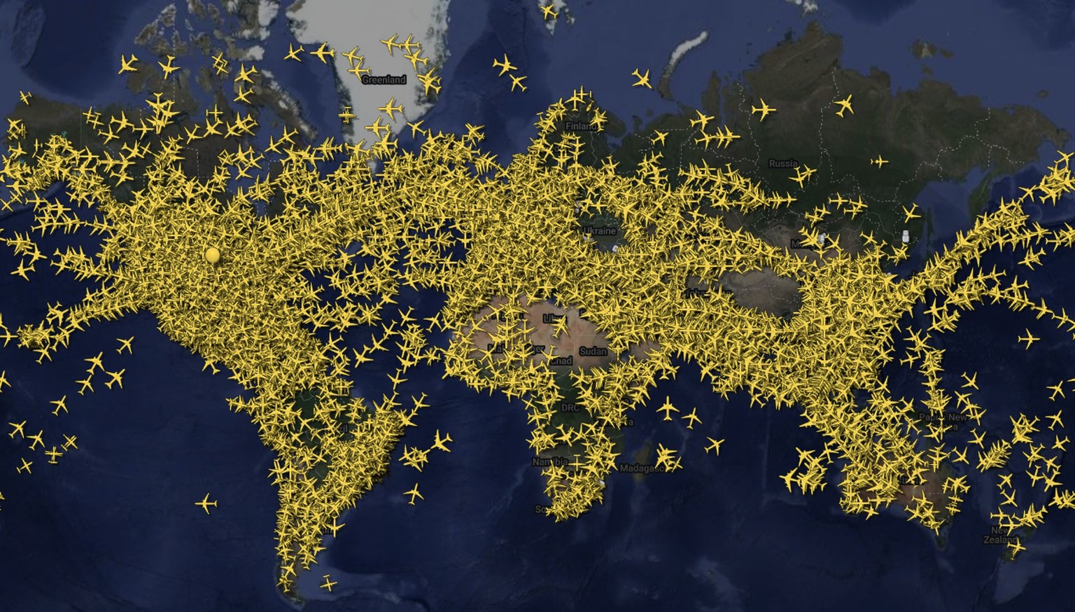 Am 6. Juli 2023 waren zeitweise mehr als 20&#039;000 Flugzeuge gleichzeitig in der Luft.