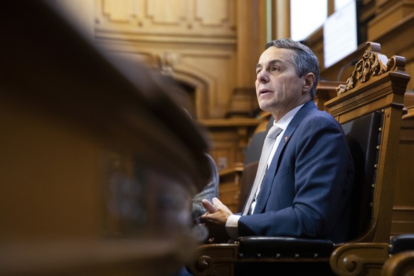 Bundesrat Ignazio Cassis spricht waehrend einer Debatte im Staenderat, waehrend der Wintersession der Eidgenoessischen Raete, am Dienstag, 10. Dezember 2019, in Bern. (KEYSTONE/Peter Klaunzer)