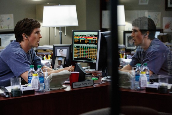 This photo provided by Paramount Pictures shows, Christian Bale as Michael Burry, in the film, &quot;The Big Short,&quot; from Paramount Pictures and Regency Enterprises. (Jaap Buitendijk/Paramount Pi ...