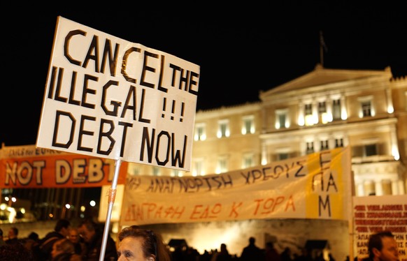 Anti-Schulden-Demo am Montag in Athen.