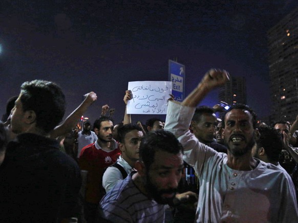 Teilnehmer an Anti-Regierungskundgebung in der ägyptischen Hauptstadt Kairo.