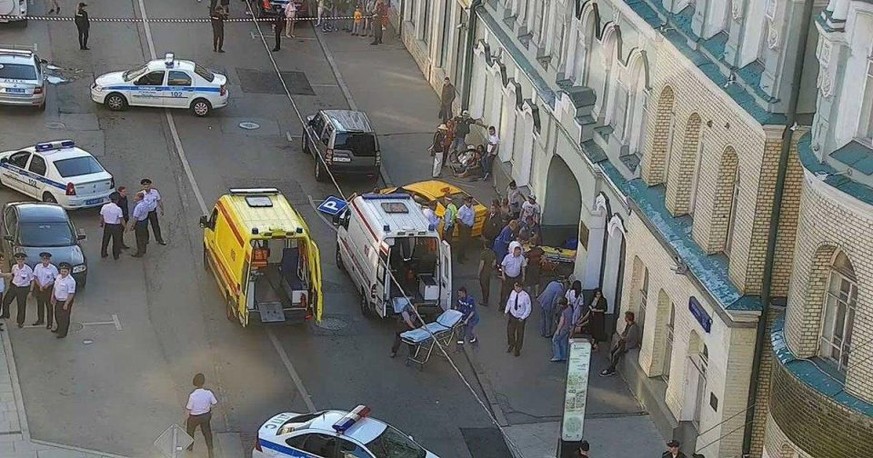 Der Unfallort im Zentrum Moskaus.