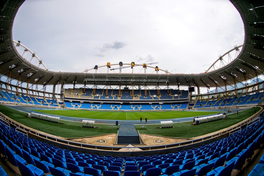 RIO DE JANEIRO, BRAZIL - JANUARY 24: View of the Joao Havelange Stadium during renovation works to be the Olympic stadium for the Rio 2016 Olympic and Paralympic games, on January 24, 2015 in Rio de J ...