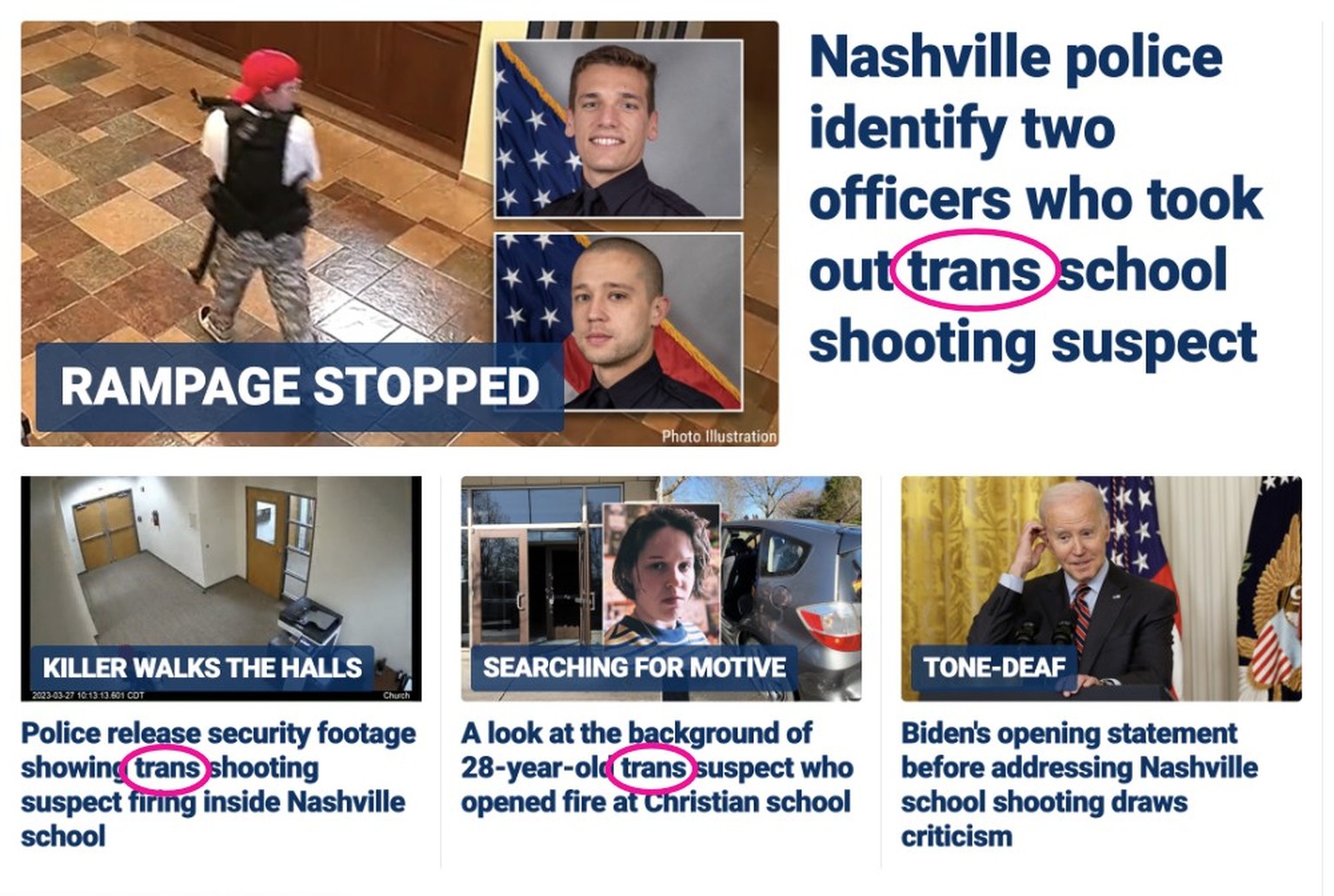 Die Berichterstattung von Fox News zum School Shooting in Nashville März 2023.