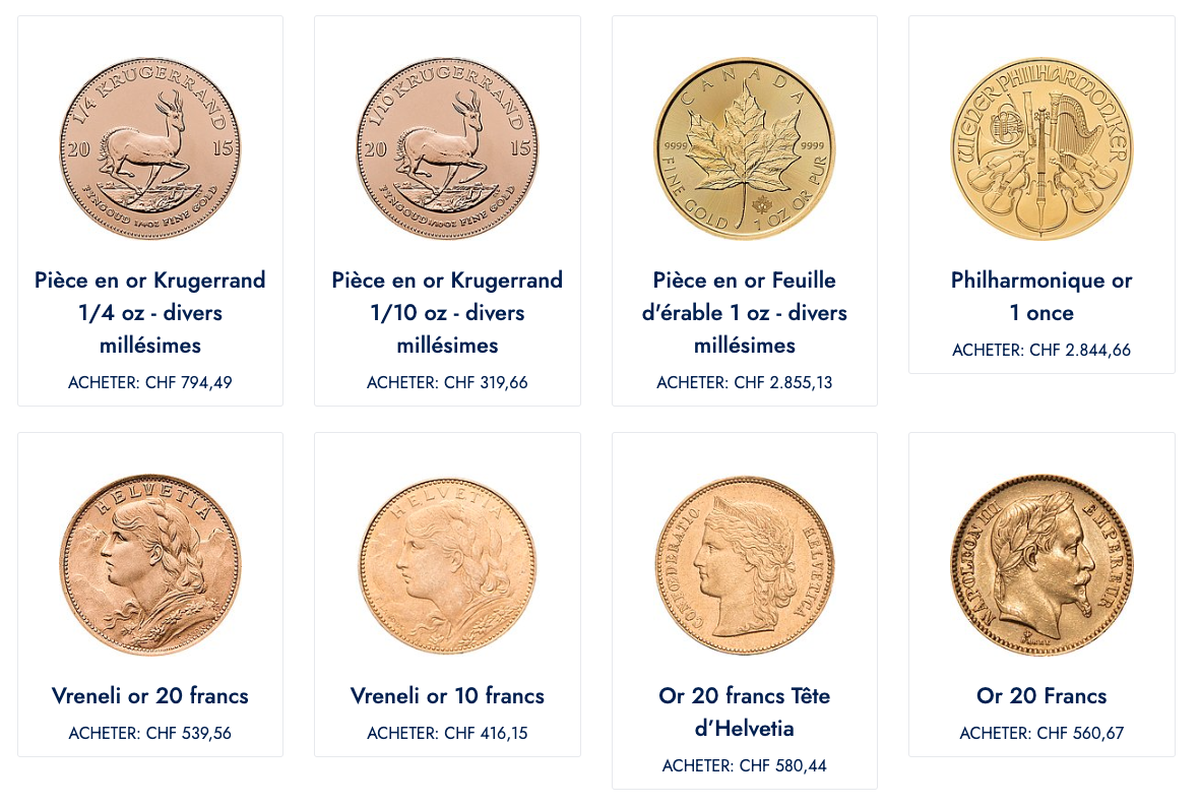 Vous pouvez acheter et vendre de l'or ou des Vrenelis à la Poste avec Philoro