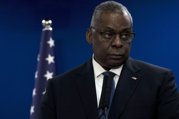 CORRECTS DATE U.S. Secretary of Defense Lloyd Austin makes a joint statement with Israel Minister of Defense Yoav Gallant, after their meeting about Israel&#039;s military operation in Gaza, in Tel Av ...