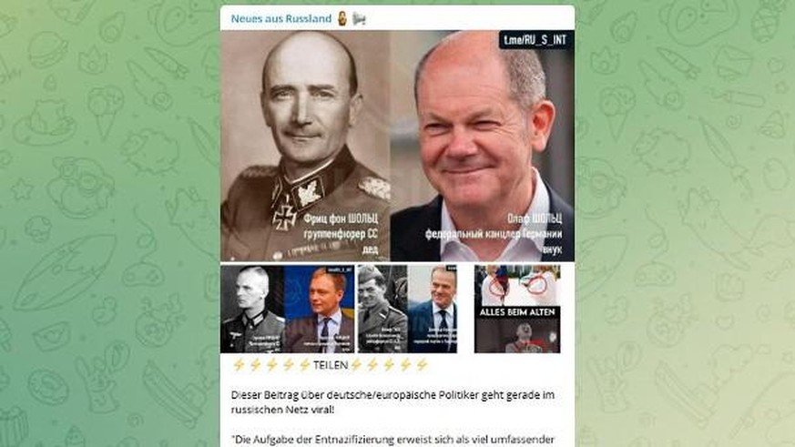 Erfolgreiches Telegramposting: Weit mehr als 200'000 Mal ist bei Putins deutscher Propaganda-Kriegerin Alina Lipp der Beitrag gesehen worden.