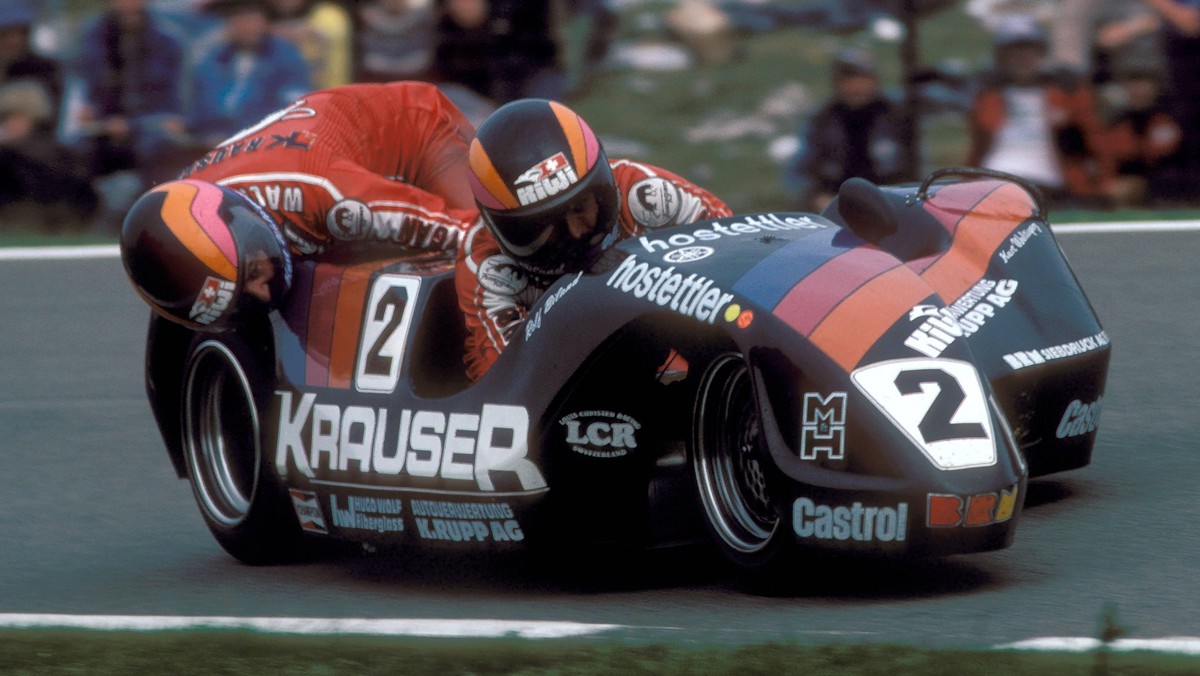 Bildnummer: 02475808 Datum: 01.07.1981 Copyright: imago/Thomas Zimmermann
Rolf Biland und Kurt Waltisperg (beide Schweiz); Seitenwagen, Seitenwagenrennen, sidecar, Vdia, quer, Freisteller Weltmeister ...