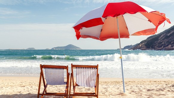Liegestuhl am Strand.