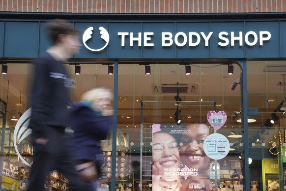 People walk past a Body Shop store in Canterbury, England, Tuesday, Feb. 13, 2024. The Body Shop, the British beauty and cosmetics retail chain, says it&#039;s appointed insolvency administrators afte ...