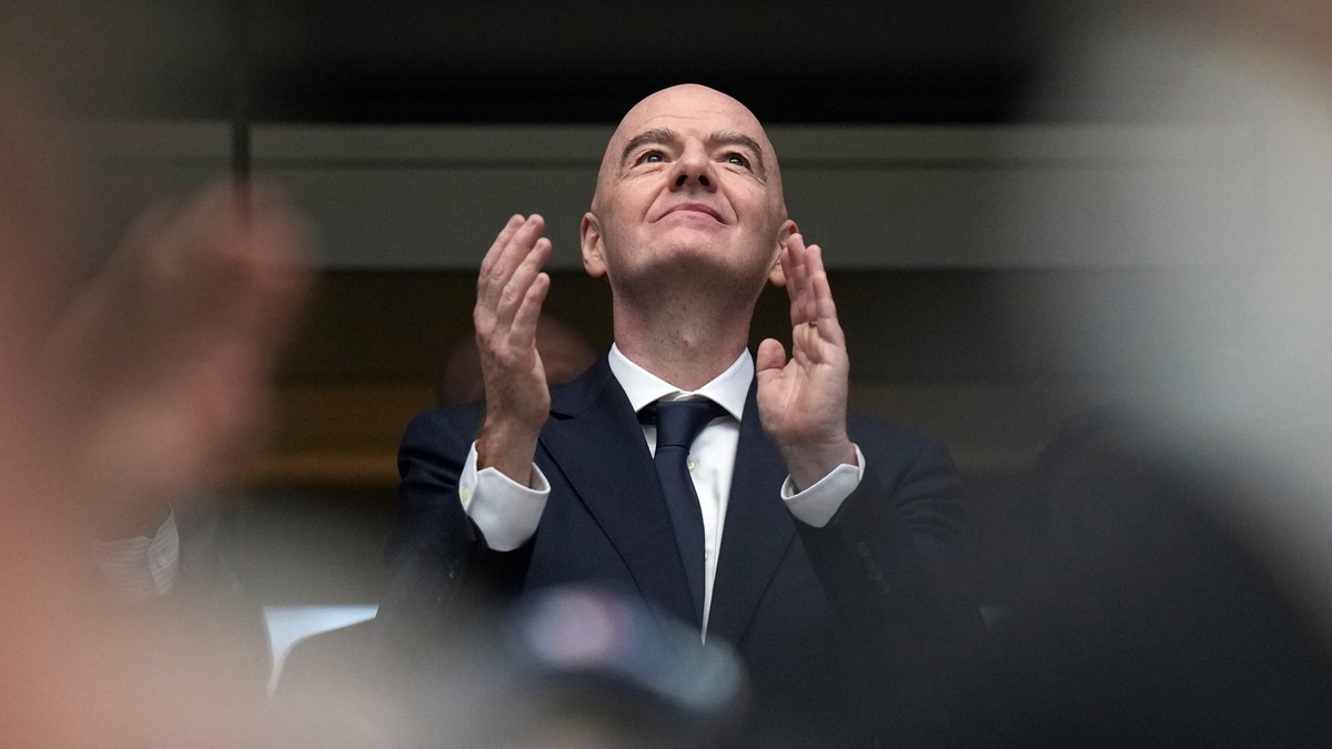 FIFA president Gianni Infantino is seen prior to the World Cup semifinal soccer match between France and Spain in Arlington, Texas, near Dallas, Tuesday, July 14, 2026. (AP Photo/Eric Gay)
Gianni Infa ...