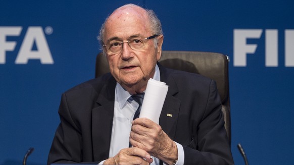 ARCHIVBILD ZUR ANKLAGE VON MICHEL PLATINI UND JOSEPH BLATTER DURCH DIE BUNDESANWALTSCHAFT, AM DIENSTAG, 3. NOVEMBER 2021 - FIFA President Joseph Blatter speaks during a press conference following the  ...